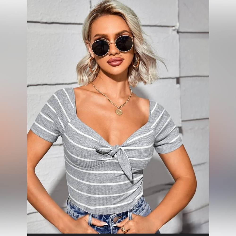 3/$30 Shein Tie Front Cute top Size Large Petite